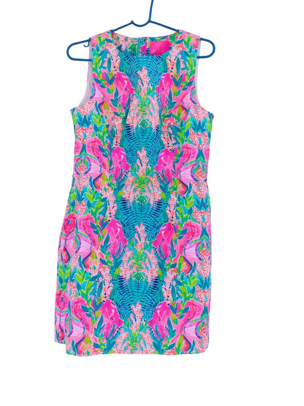 Lilly Pulitzer Ocean Seahorse Shift Dress Size 8 Resort Coastal Preppy - Picture 2 of 7